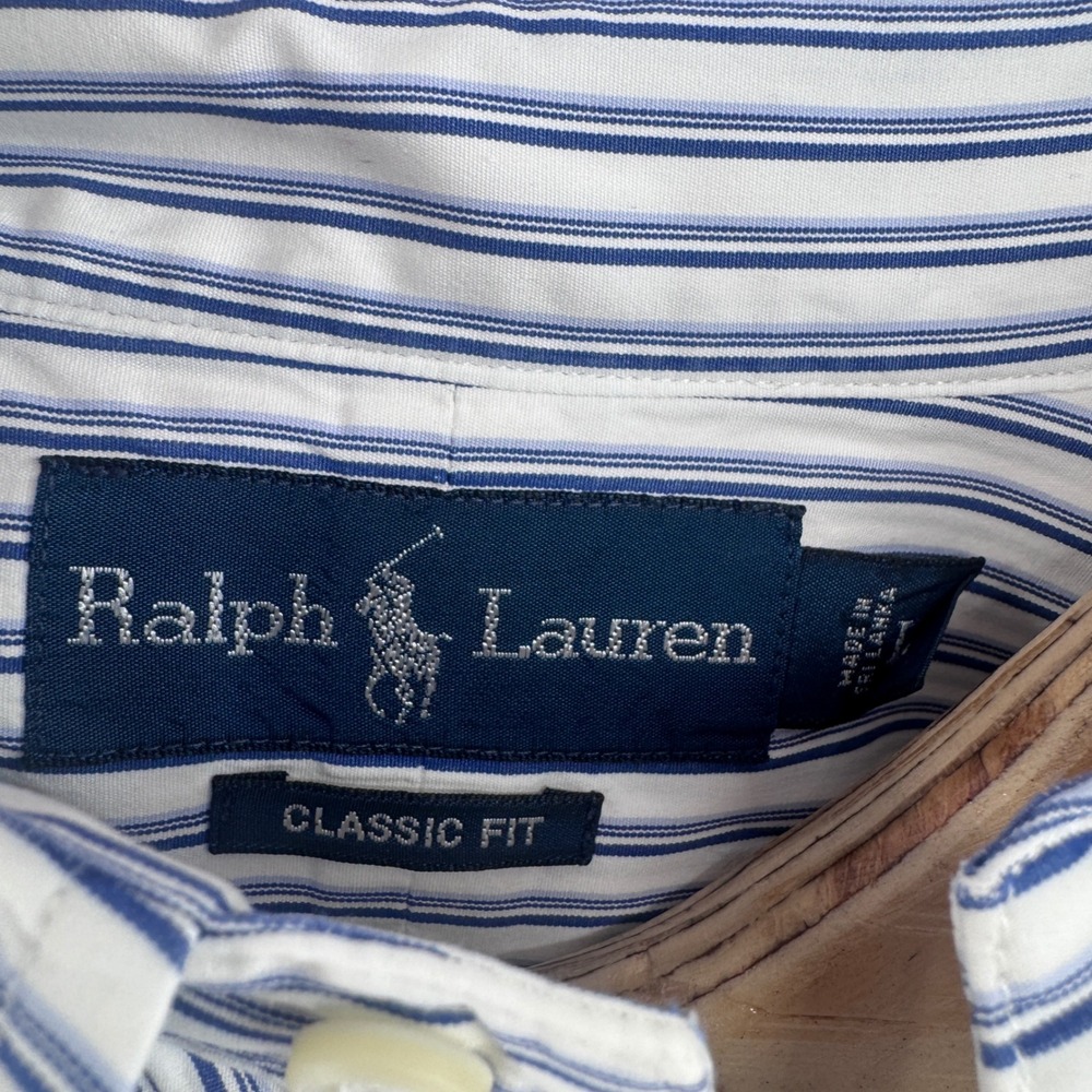 Ralph Lauren Shirt Mens Large Classic Fit Striped Short Sleeve Button Down - Picture 4 of 7